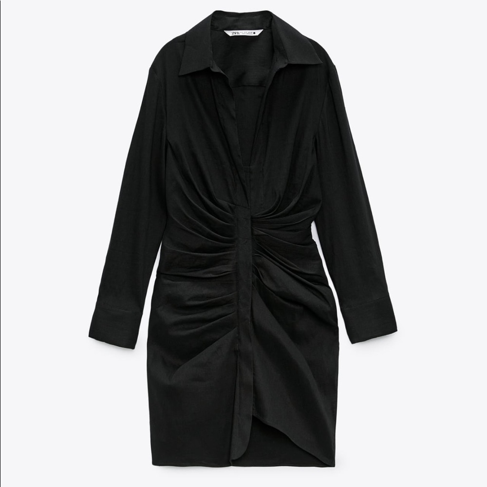 Zara Draped Linen Dress